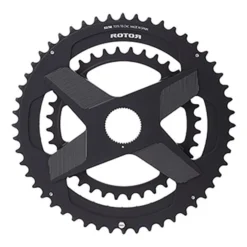 Aldhu Rotor 3D + Round Spidering Aero NoQ Chainrings Black