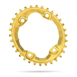 Absolute Black AbsoluteBLACK Oval Chainring For Shimano XT M8000/MT700 Assymetrical Gold